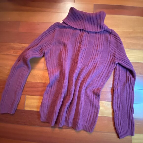 Croft & Barrow Purple Knit Sweater Turtle Neck size Medium - Picture 8 of 9